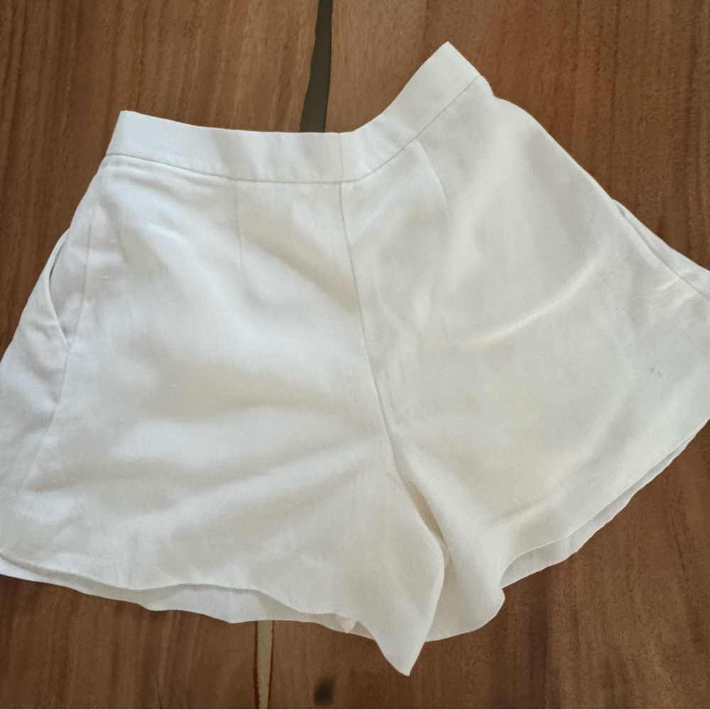 Maje High Waist Cream Shorts - Picture 4 of 4
